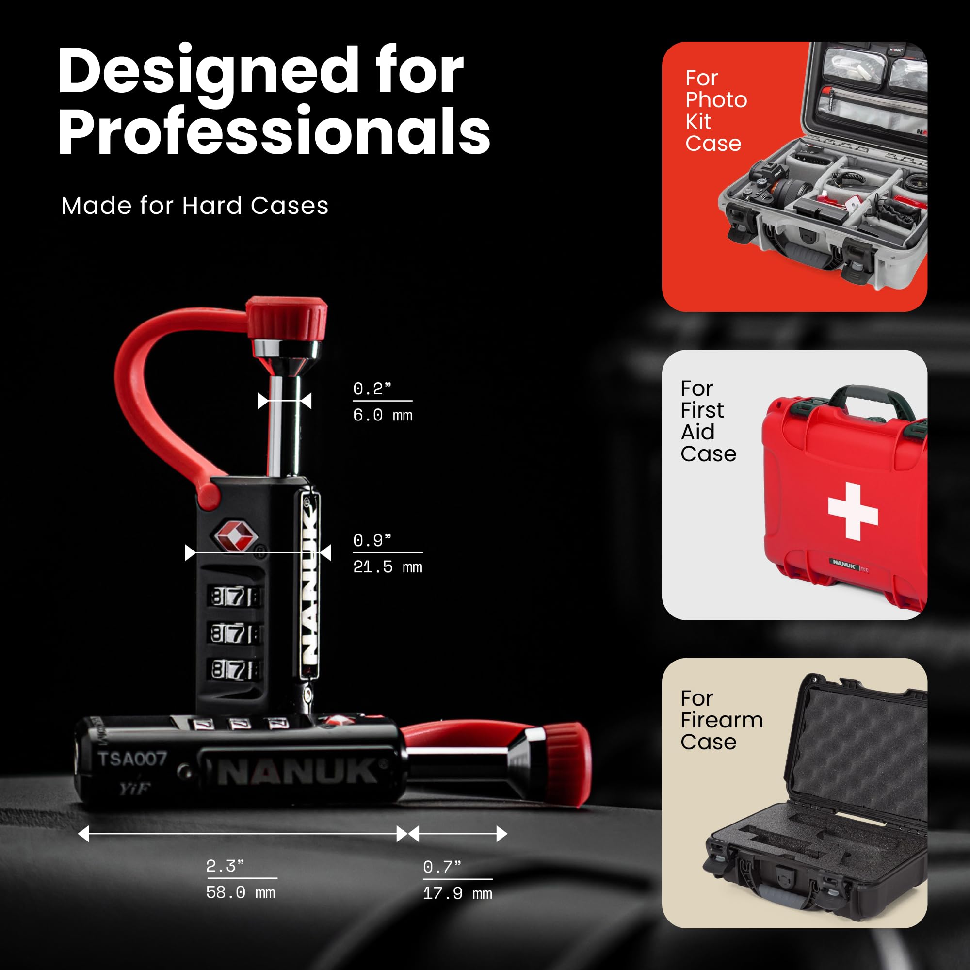 Ramp Case Lock 2 Pack – Durable, Secure Travel Case Lock with Cut-Resistant Steel Shackle, Rustproof & TSA Approved